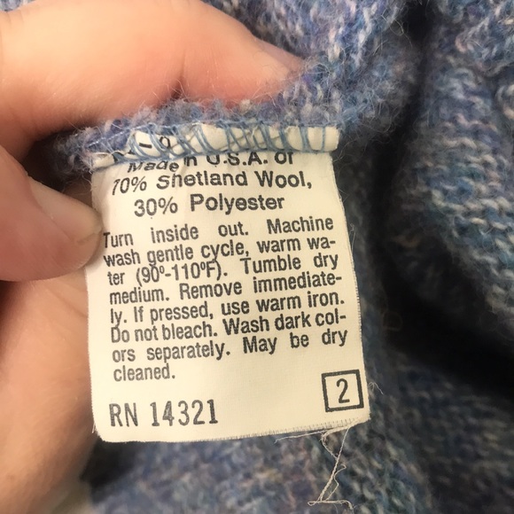 Wool Blend V Neck Sweater Vest Size Medium Blue Multicolor - Picture 10 of 12